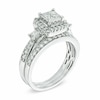 Thumbnail Image 2 of Previously Owned - 1 CT. T.W. Quad Princess-Cut Diamond Soldered Bridal Set in 10K White Gold