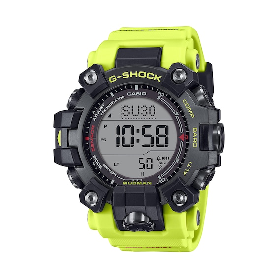 Men's Casio G-Shock Two-Tone Resin Digital Watch with Grey Dial and Yellow Strap (Model: Gw9500Mry1A9)