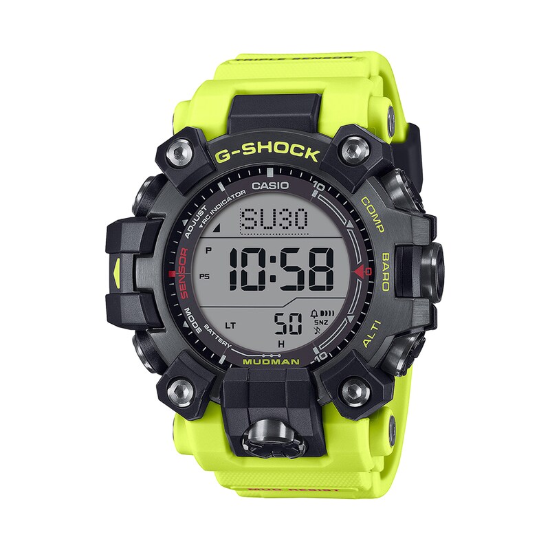 Main Image 1 of Men's Casio G-Shock Two-Tone Resin Digital Watch with Grey Dial and Yellow Strap (Model: GW9500MRY1A9)