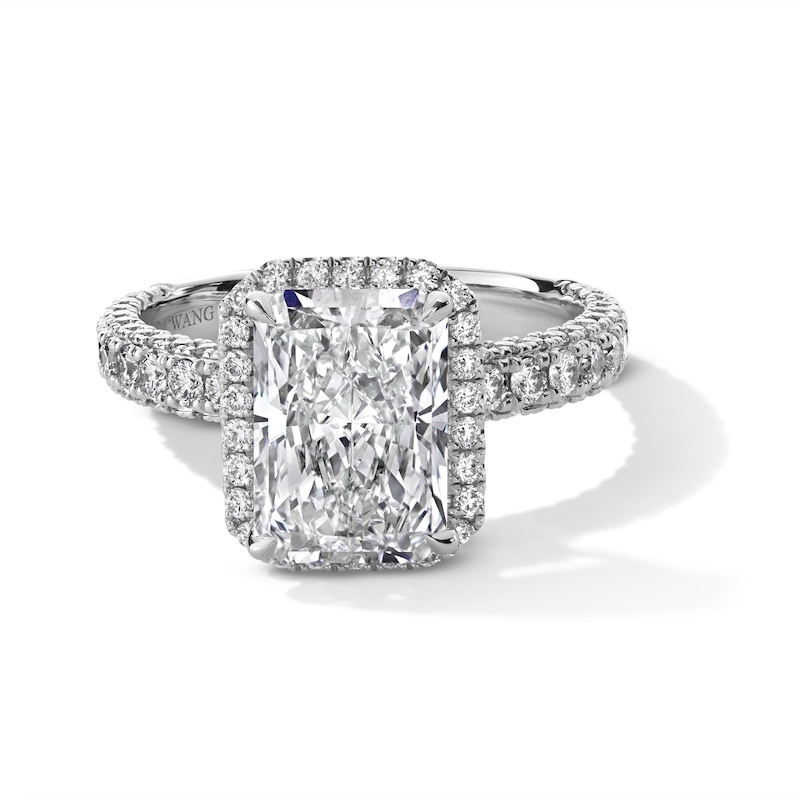 Main Image 1 of Vera Wang Love Collection 4 CT. T.W. Radiant-Cut Certified Lab-Grown Diamond Engagement Ring in Platinum (F/VS2)