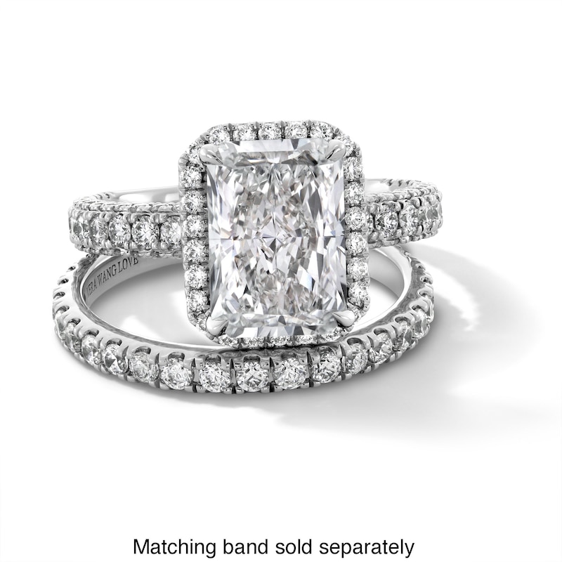 Main Image 4 of Vera Wang Love Collection 4 CT. T.W. Radiant-Cut Certified Lab-Grown Diamond Engagement Ring in Platinum (F/VS2)