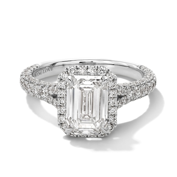 Vera Wang Love Collection 3 CT. T.w. Emerald-Cut Certified Lab-Grown Diamond Engagement Ring in Platinum (F/Vs2)