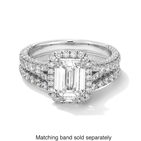 Vera Wang Love Collection 3 CT. T.w. Emerald-Cut Certified Lab-Grown Diamond Engagement Ring in Platinum (F/Vs2)