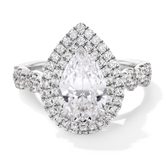 Vera Wang Love Collection 2-1/4 CT. T.w. Pear Certified Lab-Grown Diamond Frame Engagement Ring in Platinum (F/Vs2)