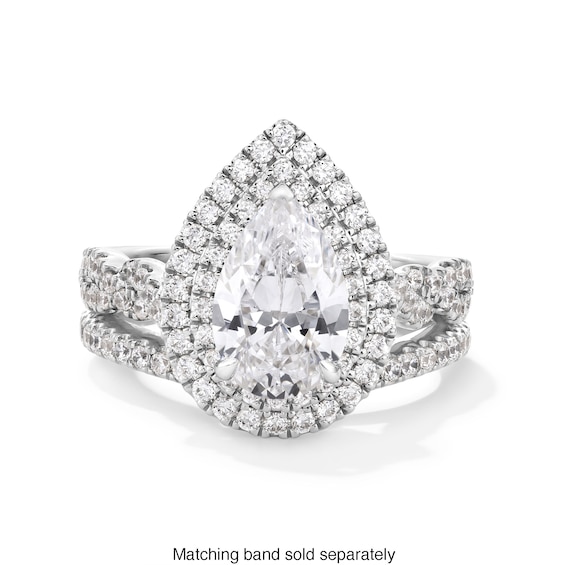 Vera Wang Love Collection 2-1/4 CT. T.w. Pear Certified Lab-Grown Diamond Frame Engagement Ring in Platinum (F/Vs2)