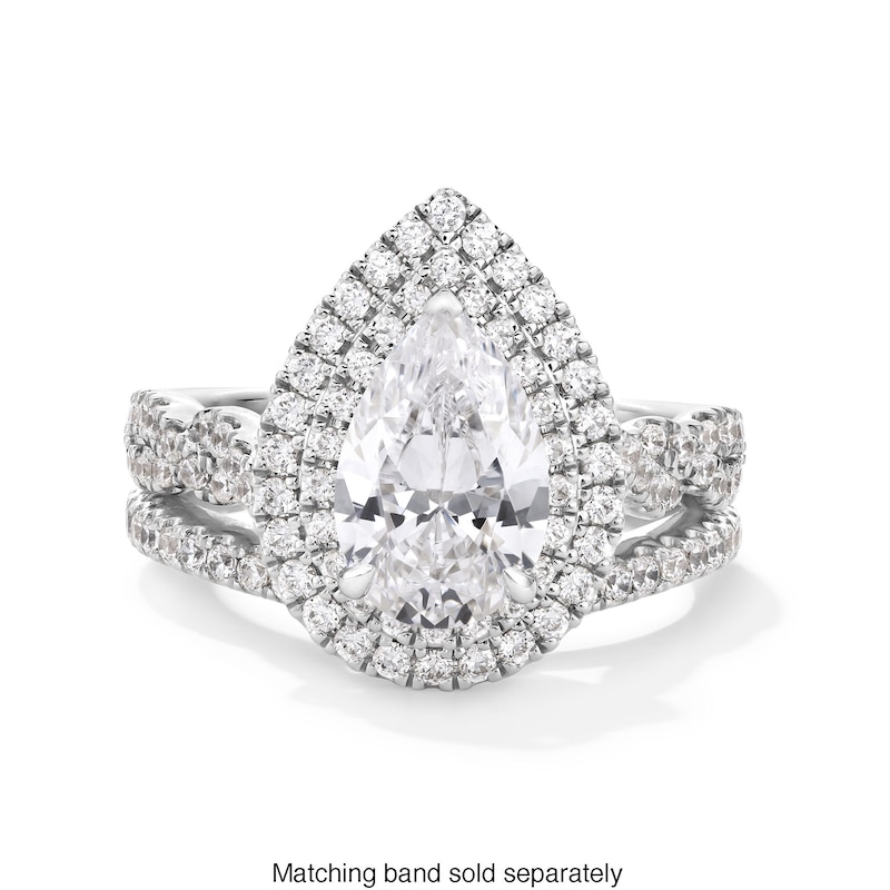 Main Image 5 of Vera Wang Love Collection 2-1/4 CT. T.W. Pear Certified Lab-Grown Diamond Frame Engagement Ring in Platinum (F/VS2)