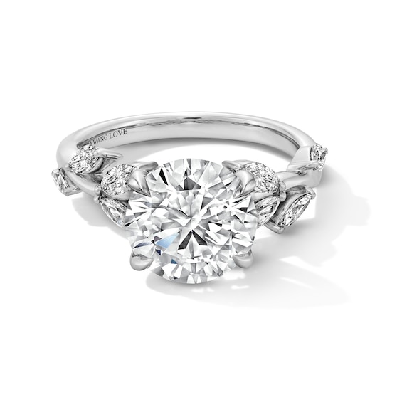 Vera Wang Love Collection 3-1/2 CT. T.w. Certified Lab-Grown Diamond Leaf Shank Engagement Ring in Platinum (F/Vs2)