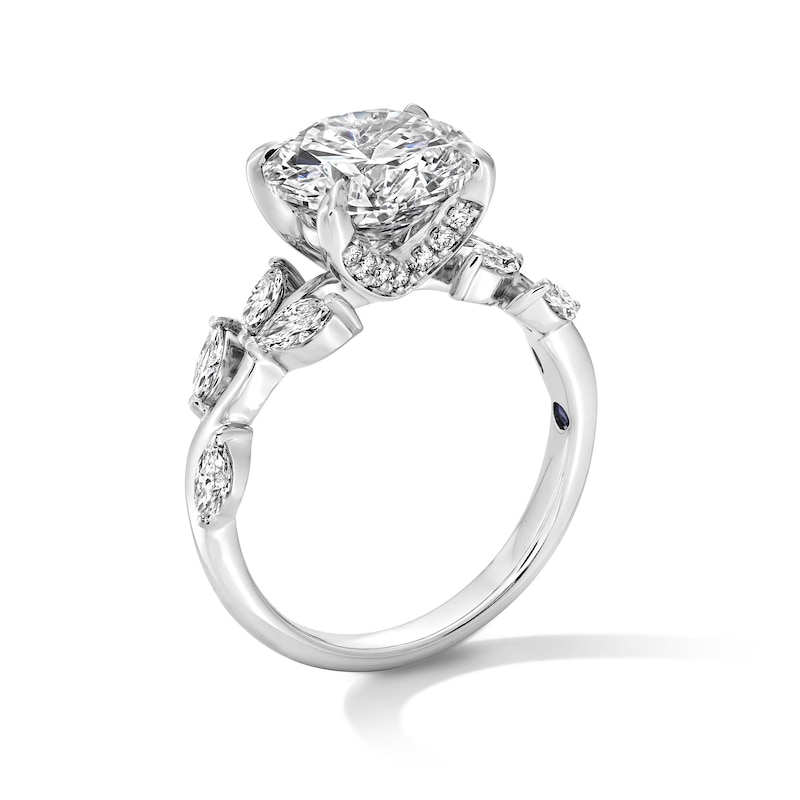 Main Image 3 of Vera Wang Love Collection 3-1/2 CT. T.W. Certified Lab-Grown Diamond Leaf Shank Engagement Ring in Platinum (F/VS2)