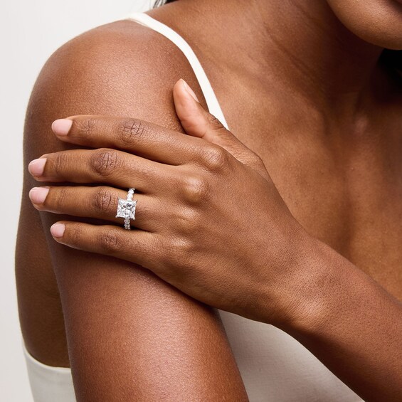 Vera Wang Love Collection 5-1/2 CT. T.w. Princess-Cut Certified Lab-Grown Diamond Engagement Ring in Platinum (F/Vs2)