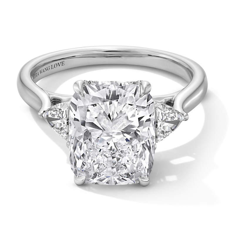 Main Image 1 of Vera Wang Love Collection 4-1/2 CT. T.W. Cushion-Cut Certified Lab-Grown Diamond Engagement Ring in Platinum (F/VS2)