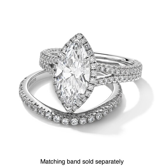 Vera Wang Love Collection 2.95 CT. T.w. Marquise-Cut Certified Lab-Grown Diamond Engagement Ring in Platinum (F/Vs2)