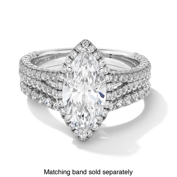 Vera Wang Love Collection 2.95 CT. T.w. Marquise-Cut Certified Lab-Grown Diamond Engagement Ring in Platinum (F/Vs2)