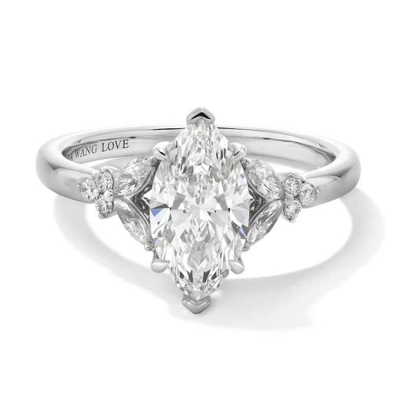Main Image 1 of Vera Wang Love Collection 1-7/8 CT. T.W. Marquise-Cut Certified Lab-Grown Diamond Engagement Ring in Platinum (F/VS2)