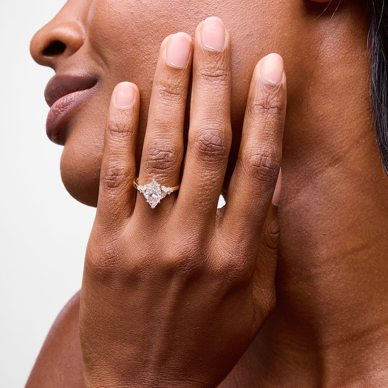 Main Image 2 of Vera Wang Love Collection 1-7/8 CT. T.W. Marquise-Cut Certified Lab-Grown Diamond Engagement Ring in Platinum (F/VS2)
