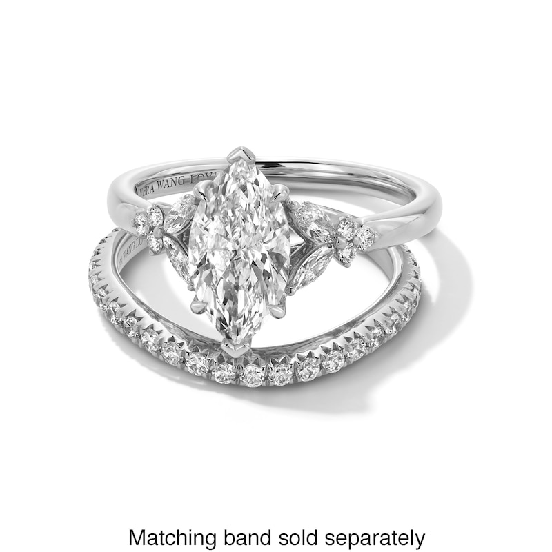 Main Image 4 of Vera Wang Love Collection 1-7/8 CT. T.W. Marquise-Cut Certified Lab-Grown Diamond Engagement Ring in Platinum (F/VS2)