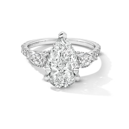 Vera Wang Love Collection 3-7/8 CT. T.W. Pear-Shaped Certified Lab-Grown Diamond Engagement Ring in Platinum (F/VS2)