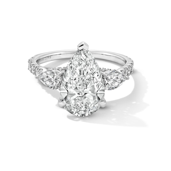 Vera Wang Love Collection 3-7/8 CT. T.w. Pear-Shaped Certified Lab-Grown Diamond Engagement Ring in Platinum (F/Vs2)