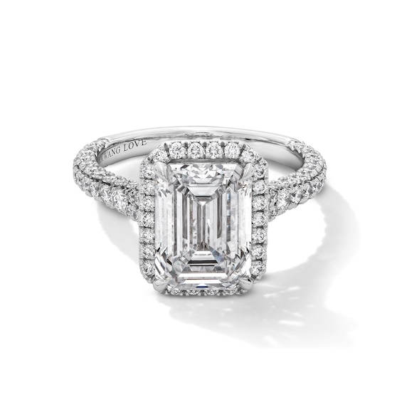 Vera Wang Love Collection 5 CT. T.w. Emerald-Cut Certified Lab-Grown Diamond Engagement Ring in Platinum (F/Vs2)