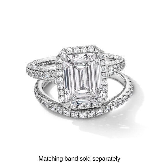 Vera Wang Love Collection 5 CT. T.w. Emerald-Cut Certified Lab-Grown Diamond Engagement Ring in Platinum (F/Vs2)