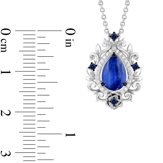Enchanted Disney Cinderella 75th Anniversary Kyanite, Sapphire and 1/10 CT. T.w. Diamond Necklace in Sterling Silver
