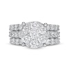 Thumbnail Image 4 of Previously Owned - 4 CT. T.W. Multi-Diamond Vintage-Style Three Piece Soldered Bridal Set in 14K White Gold