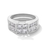 Thumbnail Image 1 of Previously Owned - 2 CT. T.W. Quad Princess-Cut Diamond Soldered Bridal Set in 14K White Gold