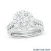 Thumbnail Image 1 of Previously Owned - Celebration Ideal 2-1/2 CT. T.W. Diamond Frame Soldered Bridal Set in 14K White Gold