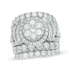 Thumbnail Image 1 of Previously Owned - 6 CT. T.W. Multi-Diamond Frame Collared Three Piece Soldered Bridal Set in 14K White Gold