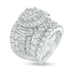 Thumbnail Image 2 of Previously Owned - 6 CT. T.W. Multi-Diamond Frame Collared Three Piece Soldered Bridal Set in 14K White Gold