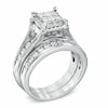Thumbnail Image 2 of Previously Owned - 1-1/2 CT. T.W. Quad Princess-Cut Diamond Soldered Bridal Set in 14K White Gold