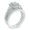 Thumbnail Image 2 of Previously Owned - 1 CT. T.W. Quad Princess-Cut Diamond Frame Tri-Sides Soldered Bridal Set in 10K White Gold