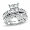 Thumbnail Image 1 of Previously Owned - 2 CT. T.W. Quad Princess-Cut Diamond Soldered Bridal Set in 14K White Gold