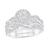Thumbnail Image 1 of Previously Owned - 3/4 CT. T.W. Diamond Frame Twist Shank Soldered Bridal Set in 14K White Gold