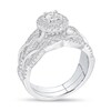Thumbnail Image 2 of Previously Owned - 3/4 CT. T.W. Diamond Frame Twist Shank Soldered Bridal Set in 14K White Gold
