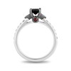 Thumbnail Image 5 of Previously Owned - Enchanted Disney Villains 1-1/5 CT. T.W. Black Diamond Crown Soldered Bridal Set in 14K White Gold