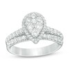 Thumbnail Image 1 of Previously Owned - 1 CT. T.W. Multi-Diamond Pear-Shaped Frame Soldered Bridal Set in 14K White Gold