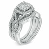 Thumbnail Image 2 of Previously Owned - 1-1/5 CT. T.W. Diamond Cluster Soldered Bridal Set in 14K White Gold