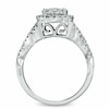 Thumbnail Image 3 of Previously Owned - 1-1/5 CT. T.W. Diamond Cluster Soldered Bridal Set in 14K White Gold