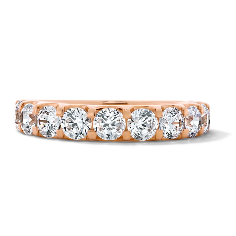 Main Image 1 of 1-1/2 CT. T.W. Certified Lab-Grown Diamond Nine Stone Anniversary Band in 14K Rose Gold (F/VS2)