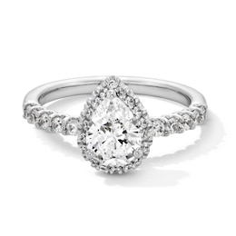 1-1/2 CT. T.W. Pear-Shaped Certified Lab-Grown Diamond Frame Ring in 14K White Gold (F/SI2)