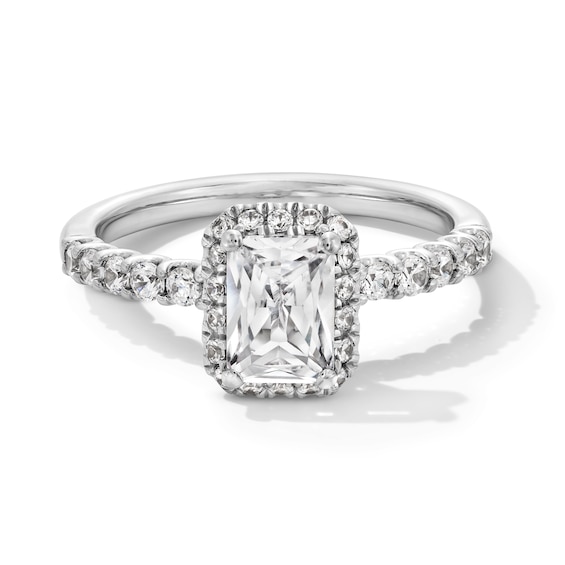 1-1/2 CT. T.w. Radiant-Cut Certified Lab-Grown Diamond Frame Ring in 14K White Gold (F/Si2)