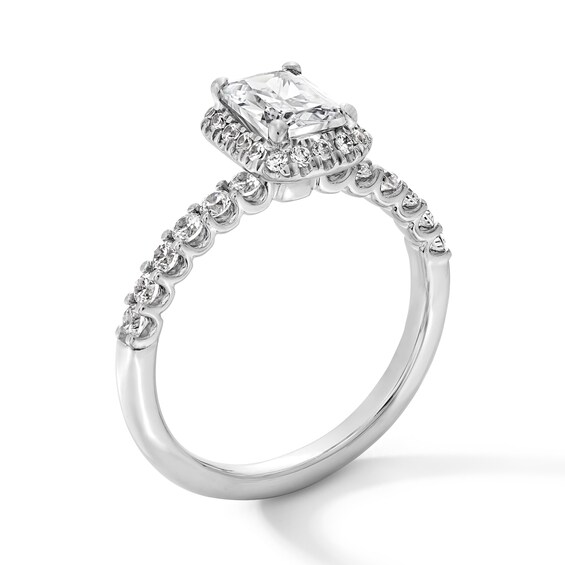 1-1/2 CT. T.w. Radiant-Cut Certified Lab-Grown Diamond Frame Ring in 14K White Gold (F/Si2)