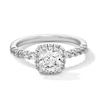 Thumbnail Image 1 of 1-1/2 CT. T.W. Cushion-Cut Certified Lab-Grown Diamond Frame Ring in 14K White Gold (F/SI2)
