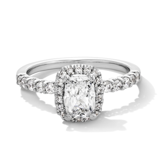 1-1/2 CT. T.w. Elongated Cushion-Cut Certified Lab-Grown Diamond Frame Ring in 14K White Gold (F/Vs2)