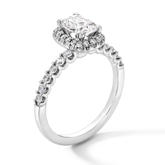 1-1/2 CT. T.w. Elongated Cushion-Cut Certified Lab-Grown Diamond Frame Ring in 14K White Gold (F/Vs2)