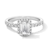 Thumbnail Image 1 of 1-1/2 CT. T.W. Emerald-Cut Certified Lab-Grown Diamond Frame Ring in 14K White Gold (F/SI2)