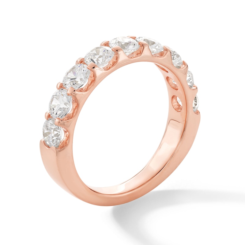 Main Image 3 of 2 CT. T.W. Certified Lab-Grown Diamond Nine Stone Anniversary Band in 14K Rose Gold (F/VS2)
