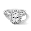 Thumbnail Image 1 of 2-5/8 CT. T.W. Certified Elongated Cushion-Cut Lab-Grown Diamond Frame Ring in 14K White Gold (F/VS2)