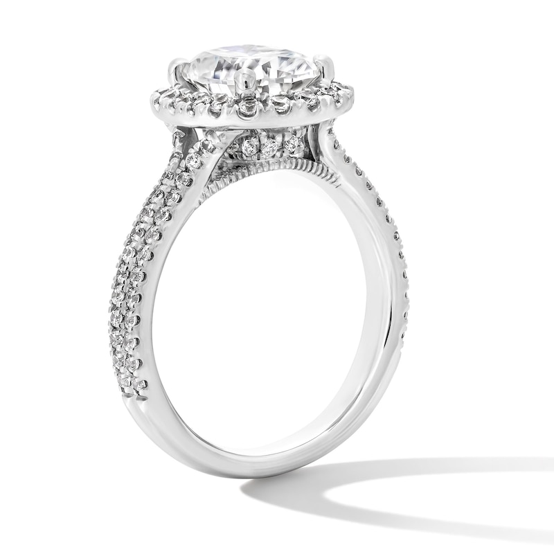 Main Image 2 of 2-5/8 CT. T.W. Certified Elongated Cushion-Cut Lab-Grown Diamond Frame Ring in 14K White Gold (F/VS2)
