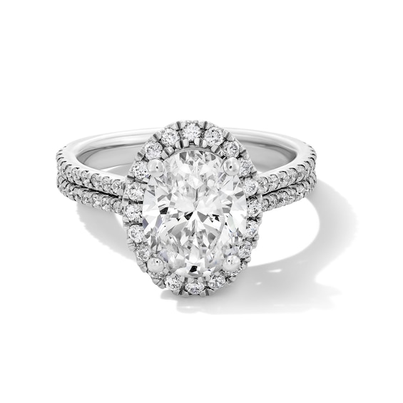 2-5/8 CT. T.w. Oval Certified Lab-Grown Diamond Frame Ring in 14K White Gold (F/Si2)